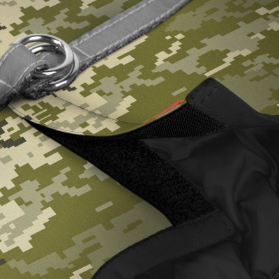 Шлея для собак WAUDOG Clothes з QR паспортом &quot;Мілітарі&quot; S2 (228-4026)