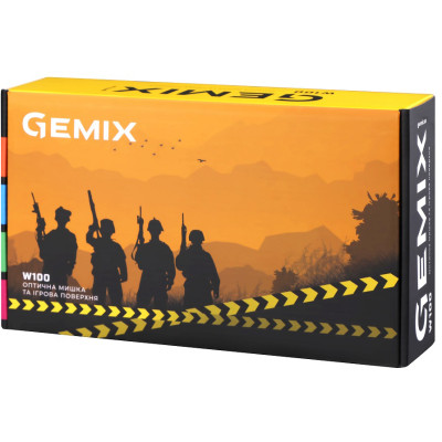 Мишка Gemix W100 USB Black/Gray + ігрова поверхня (W100Combo)
