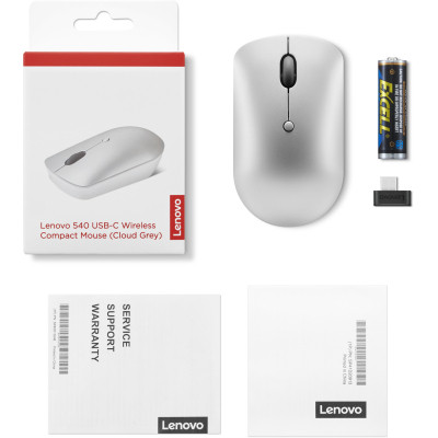 Мишка Lenovo 540 USB-C Wireless Cloud Grey (GY51D20869)