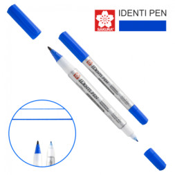 Маркер Sakura перманентний IDENTI PEN, двосторонній, 0,4/1 мм, Синій (084511365049)