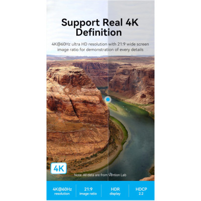 Кабель мультимедійний HDMI to HDMI 10.0m V2.0 4K 60Hz Aluminum Alloy Blue Vention (ALHSL)