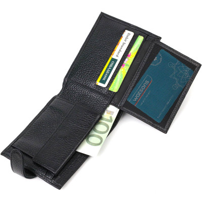 Гаманець Bond Accessories З натуральної шкіри Чорний (21994)