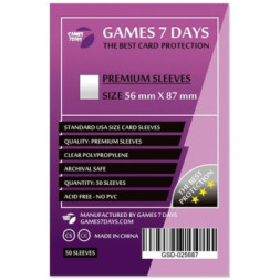 Протектор для карт Games7Days 56 х 87 мм, Standard USA, 50 шт (PREMIUM) (GSD-025687)