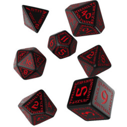 Набір кубиків для настільних ігор Q-Workshop Runic Black red Dice Set (7 шт) (SRUN06)