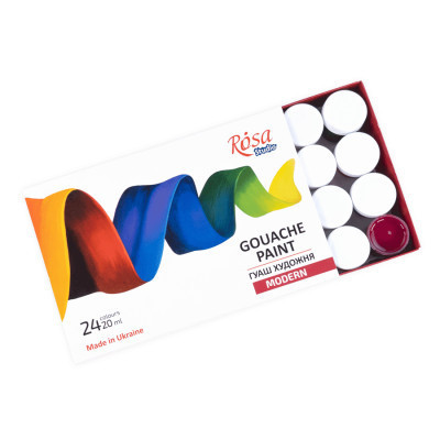 Гуашеві фарби Rosa Modern 24 кольри по 20 мл (4823098521204)