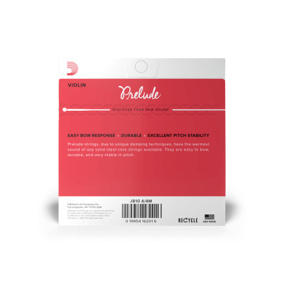 Струни для скрипки D&#039;Addario Prelude Violin String Set 4/4 Scale Medium Tension (J810 4/4M)