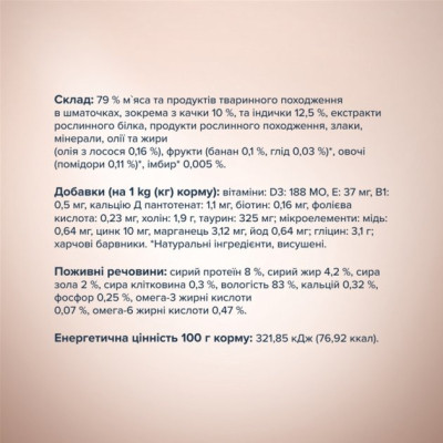 Вологий корм для собак Club 4 Paws Selection Плюс Шматочки з качкою та індичкою в соусі 85 г (4820215368049)