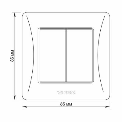 Вимикач Videx BINERA 2кл срібний шовк (VF-BNSW2-SS)