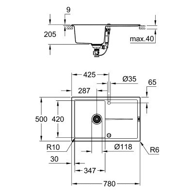 Мийка кухонна Grohe K400 (31639AT0)