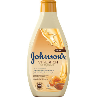 Гель для душу Johnson&#039;s Vita-Rich Поживний з оліями мигдалю і Ши 400 мл (3574661543888)