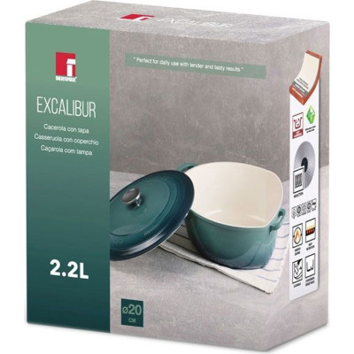Каструля Bergner Excalibur з кришкою Зелена 2.2 л (BG-36100-GR)