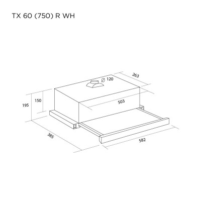 Витяжка кухонна Pyramida TX 60 (750) R WH