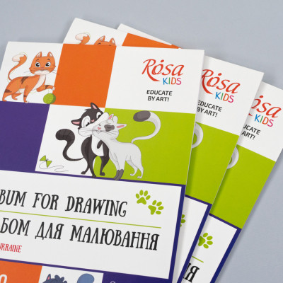 Альбом для малювання Rosa Kids склейка Cats А4 20 аркушів (4823098543046)