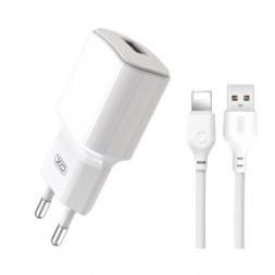 Зарядний пристрій XO L73 2.4A/1USB + cable lightning White (XO-L73i-WH)