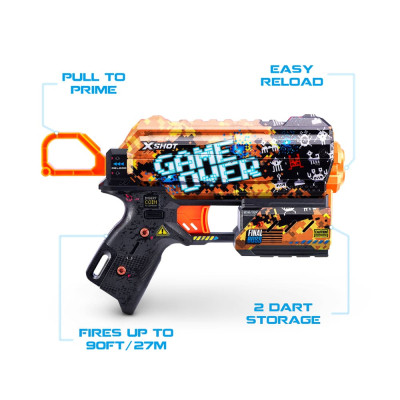 Іграшкова зброя Zuru X-Shot Швидкострільний бластер Skins Flux Game Over (8 патронів) (36516E)