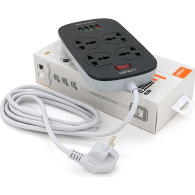 Мережевий фільтр живлення LDNIO SC4407, 3 роз+4USB (SC4407)
