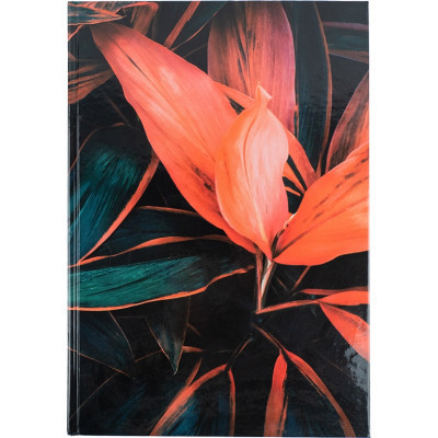Книга записна Axent Flora А4 у твердій обкладинці 192 аркуші клітинка, поморанчева (8423-28-A)