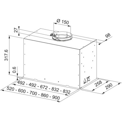 Витяжка кухонна Franke Box Flush Basic FBFE BK A70 (305.0728.431)