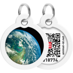 Адресник для тварин WAUDOG Smart ID з QR паспортом &quot;Земля&quot;, коло 25 мм (225-4029)