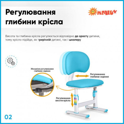 Парта зі стільцем Evo-kids Blue (BD-22 BL)