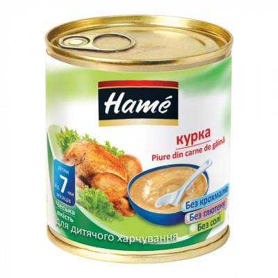 Дитяче пюре Hame м`ясне курка, 100 г (8595139726218)