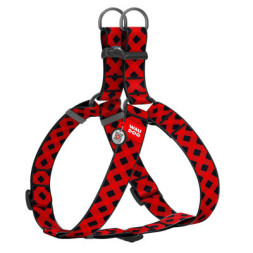 Шлея для собак WAUDOG Nylon з QR паспортом &quot;Шотландка червона&quot; пластиковий фастекс XL (324-0100)