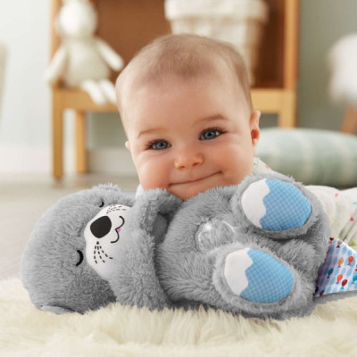 Нічник Bambi М&#039;яка іграшка-нічник Дихаюча видра Grey (2284-25 grey)