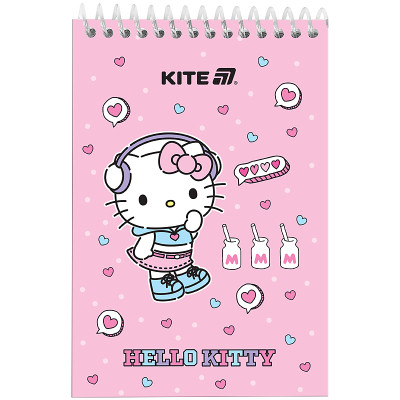 Блокнот Kite на спіралі Hello Kitty А6, 48 аркушів, нелінований (HK25-196-1)