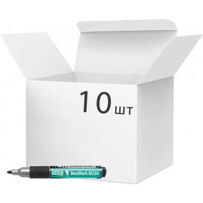 Маркер Stanger водостійкий, 1-3 мм, з грипом чорний 10 шт (MARKER-PER-STM250B10)
