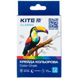 Крейда Kite кольорова Jumbo Classic, 12 кольорів (K-075)