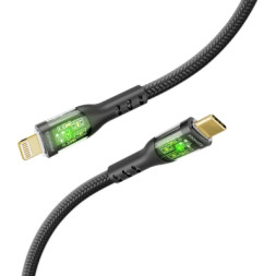 Дата кабель USB-C to Lightning 1.2m 27W PD TransLine-CI black Promate (transline-ci.black)