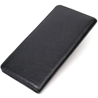 Гаманець Bond Accessories З натуральної зернистої шкіри Чорний (21983)