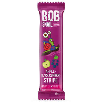 Цукерка Bob Snail Равлик Боб Яблуко Смородина страйп, 14 г (4820206080929)