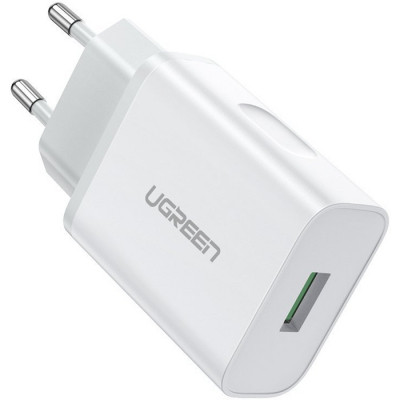 Зарядний пристрій Ugreen CD122 18W USB QC 3.0 Charger (White) (10133)