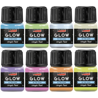 Акрилові фарби Pentart для декору Glow in the dark, Блакитна, 30 мл (5997412761443)