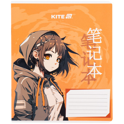 Зошит Kite Anime, 18 аркушів, клітинка (K25-236-1)