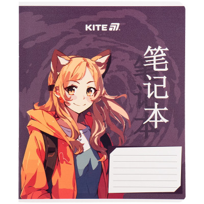 Зошит Kite Anime, 18 аркушів, клітинка (K25-236-1)