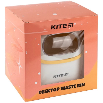 Кошик для паперів Kite Настільний контейнер для сміття, біло-помаранчевий (K24-009-8)