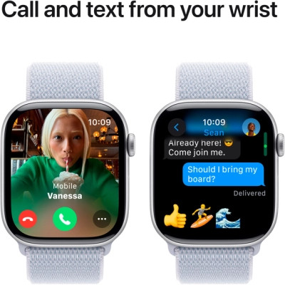 Смарт-годинник Apple Watch Series 10 GPS 46mm Silver Aluminium Case with Blue Cloud Sport Loop (MWWN3QH/A)
