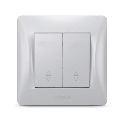 Перемикач Videx BINERA 2кл прохідний срібний йшов (VF-BNSW2P-SS)