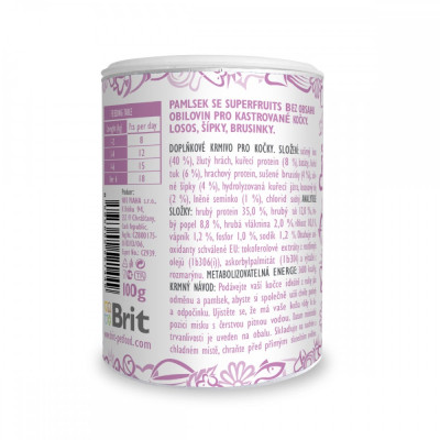 Ласощі для котів Brit Care Cat Snack Superfruits Salmon 100 г (8595602521449)