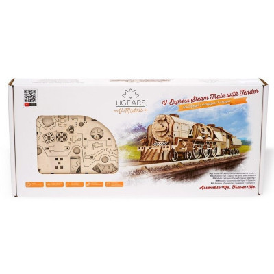 Конструктор Ugears Локомотив з тендером V-Експрес (70058)