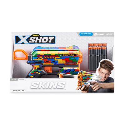Іграшкова зброя Zuru X-Shot Швидкострільний бластер Skins Flux Striper (8 патронів) (36516K)