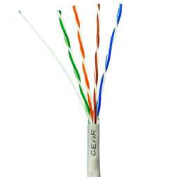 Кабель мережевий GEAR UTP 100м, cat.5e, CCA(25), 4*2*0,51, PVC, indoor, grey (GEC-UTPCCA25051100)