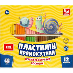 Пластилін Школярик Прямокутний 12 кольорів 276 г (303117001-UA)