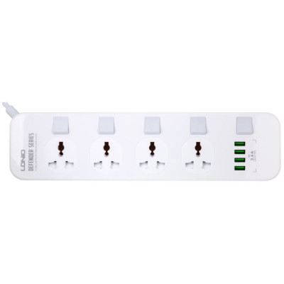 Мережевий фільтр живлення LDNIO SC4408, 4 роз+4USB (SC4408)