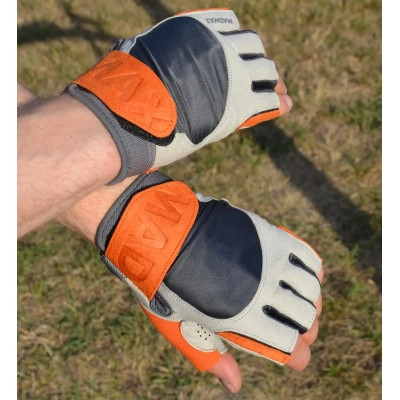Рукавички для фітнесу MadMax MFG-850 Crazy Grey/Orange XXL (MFG-850_XXL)