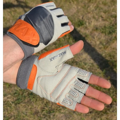Рукавички для фітнесу MadMax MFG-850 Crazy Grey/Orange XXL (MFG-850_XXL)