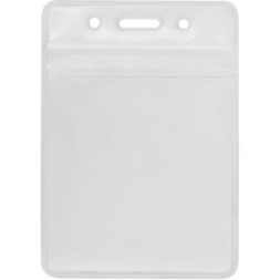 Бейдж Optima вертикальний замок zip lock PVC, 91х128 мм (O45629)