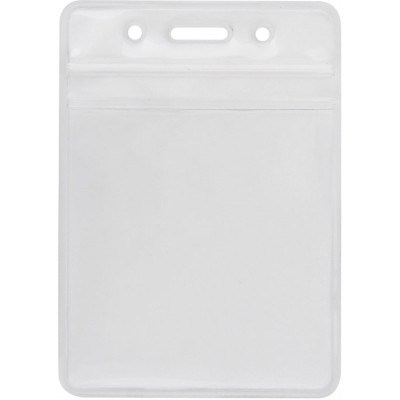 Бейдж Optima вертикальний замок zip lock PVC, 91х128 мм (O45629)